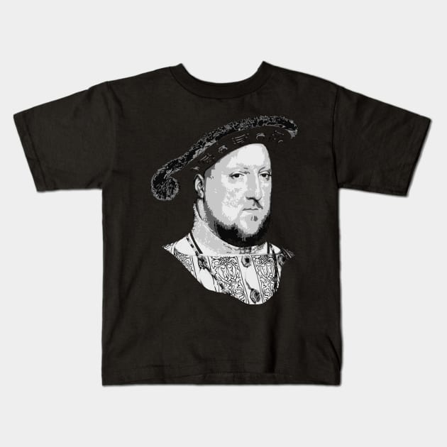 King Henry VIII Black and White Kids T-Shirt by Nerd_art